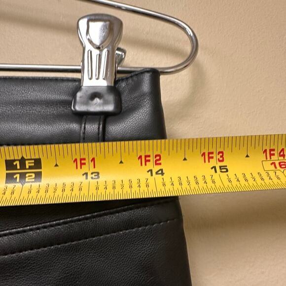 Small Black Faux Leather High Rise Stretchy Wet Skinny Leg Pants Matrix Grunge - Picture 8 of 14